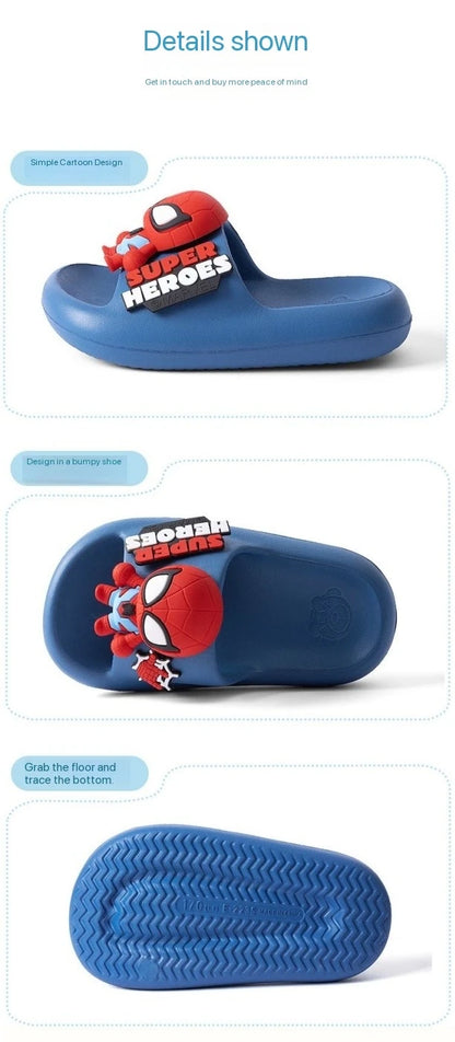 Spider Man Children's Slippers Summer Boys' Non Slip Indoor And Outdoor Home Soft Bottom Boys' Cartoon Cool Slippers