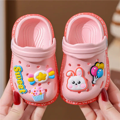 Summer Kids ShoesSandals Hole Children's Shoes Slippers Soft Anti-Skid Cartoon Design Hole Baby Shoes Sandy Beach For Boys Girls