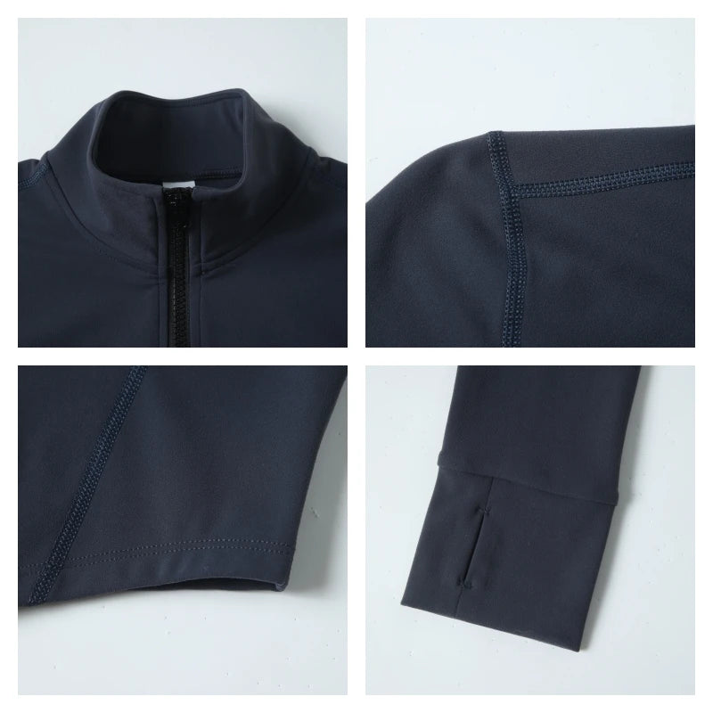 Hearuisavy Ultra-Soft Fabrics Casual Tight Sports Jackets Women Zipper Yoga Clothes Female Quick-Dry Long Sleeve Sportswear