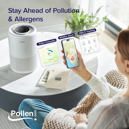 Home Bedroom Air Purifier, Smart WiFi Alexa Control, Coverage up to 916 Square Feet, 3-in-1 Filter, 24dB Quiet Bedroom