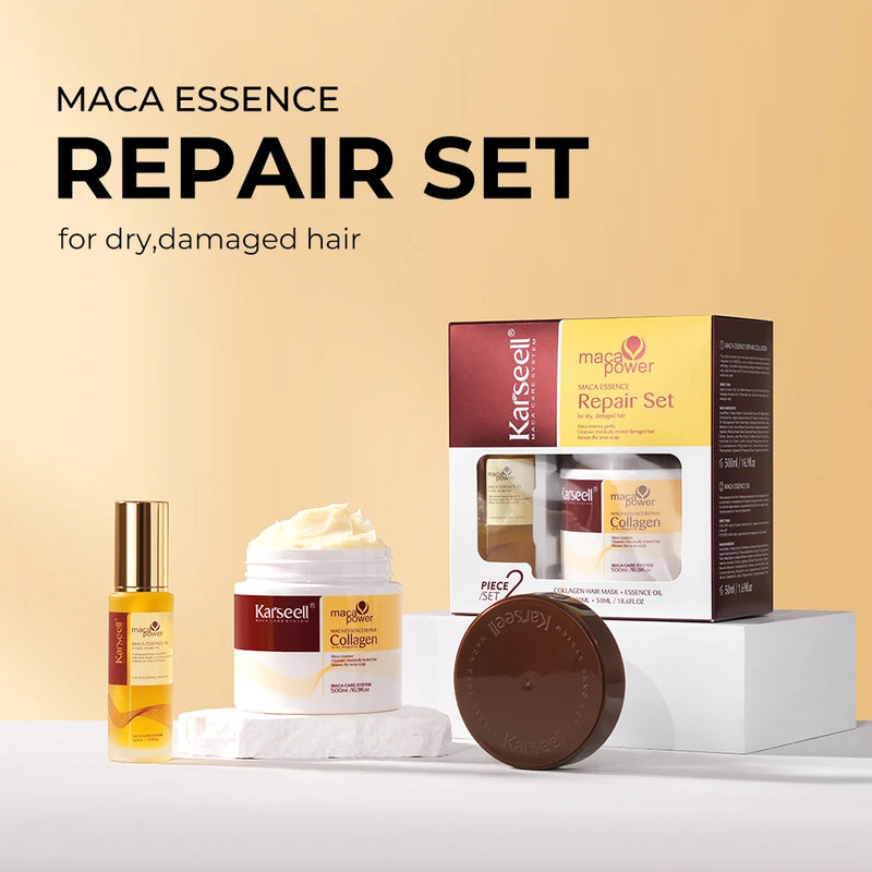 Karseell Collagen Hair Treatment Deep Repair Hair Mask + Argan Oil Serum (2pcs Set)