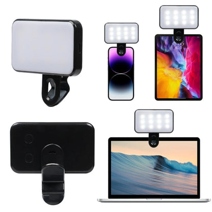 Portable Mini Selfie Video Conference Fill Light 3 Modes Rechargeable Adjustable Brightness for Mobile Phone & Computer