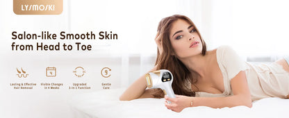 Permanent Laser Hair Removal Device Results in 4 Weeks Painless IPL Epilator 9 Levels 999900 Flashes Home Whole Body Treatment