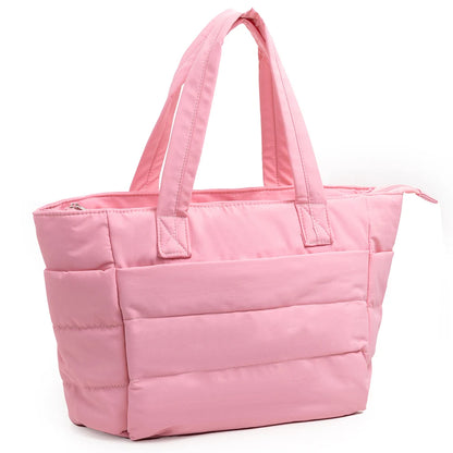 Puffer Tote Bag for Women Lightweight Down Cotton Padded Crossbody Bag Large Capacity Handbag Puffy Purse for Shopping Travel ﻿