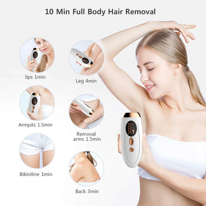 Portable IPL Laser Epilator 999999 Flashes - Painless, Permanent Hair Removal for Women’s Body and Bikini Line