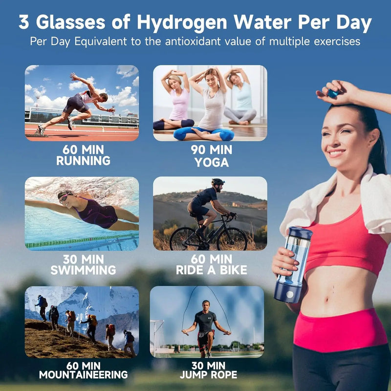 2300ppb Hydrogen Bottle Hydrogen Water Generator Bottle SPE Hydrogen Rich Water Bottle Quick Electrolysis Hydrogen Bottles Water