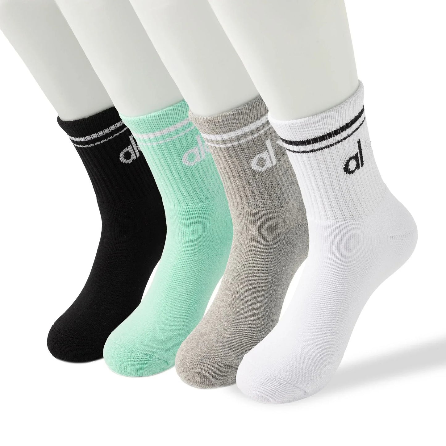 2025 yoga meia femininas yoga esportes meias casuais algodão meias esportivas sazonal unisex preto e branco longo tubo acessório