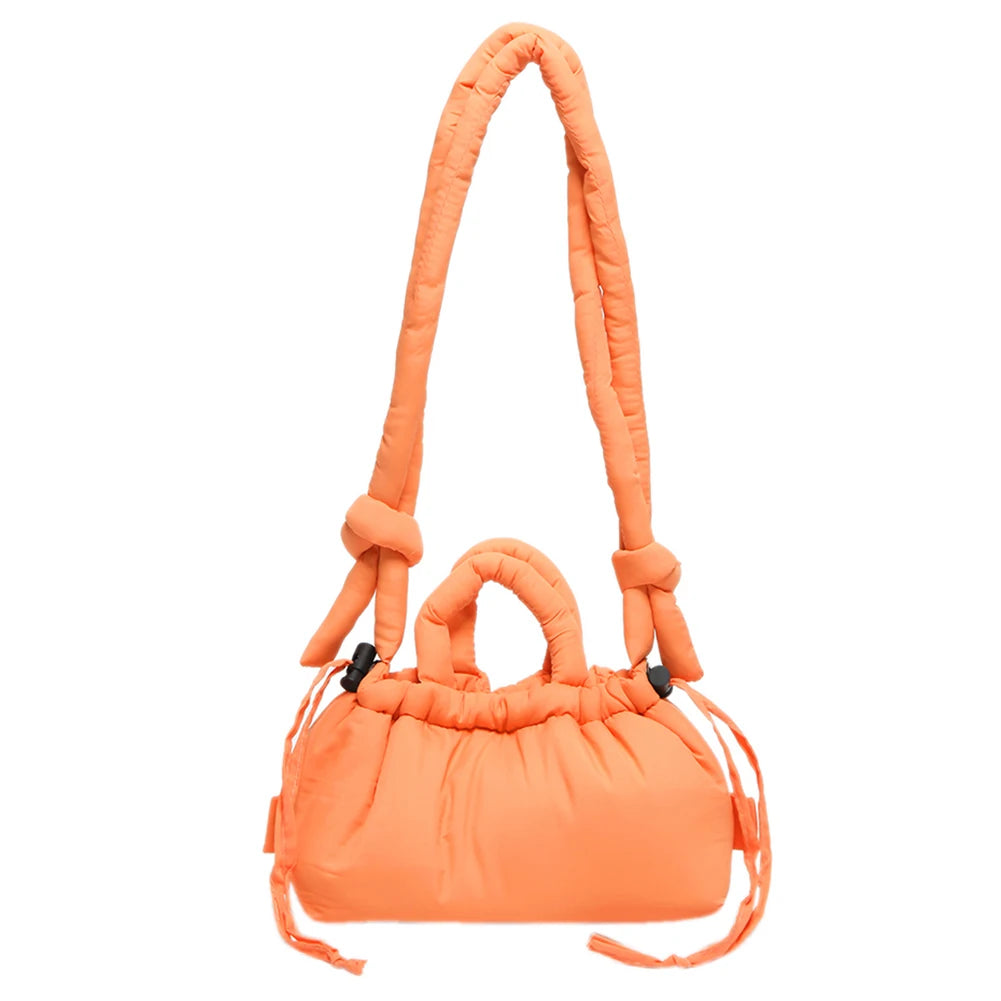 Puffer Tote Bag for Women Lightweight Down Cotton Padded Crossbody Bag Large Capacity Handbag Puffy Purse for Shopping Travel ﻿