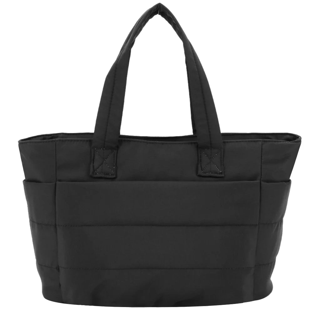 Puffer Tote Bag for Women Lightweight Down Cotton Padded Crossbody Bag Large Capacity Handbag Puffy Purse for Shopping Travel ﻿