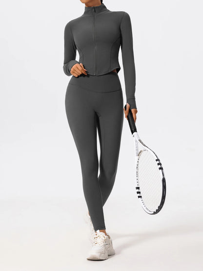 Hearuisavy Ultra-Soft Fabrics Casual Tight Sports Jackets Women Zipper Yoga Clothes Female Quick-Dry Long Sleeve Sportswear