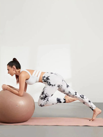 Hip Lifting Seamless Fitness Gym Leggings Tie-Dye Yoga Pants Women's Exercise Tights Tummy Control High Waist Workout Pants