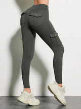 Pockets Gym Leggings Women High Waist Fashion Fitness Pants Skinny Stretch Outdoors Comfortable Sport  Leggings