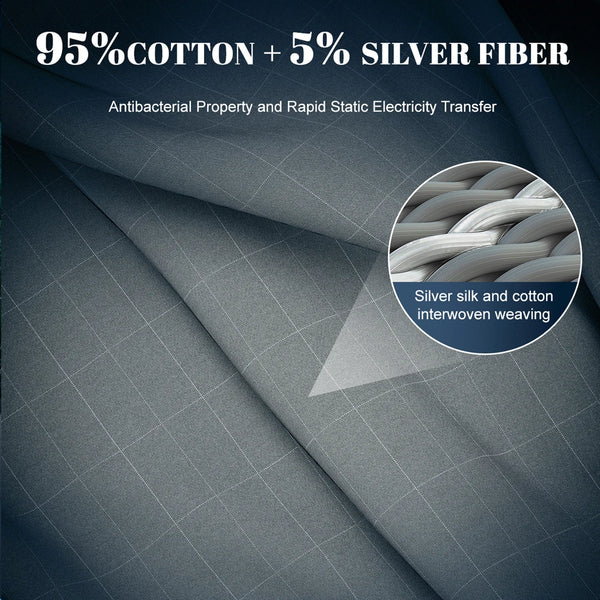 Astarexin Earthing Fitted Sheet Organic Cotton With Conductive Silver Fiber Grounding Bed Sheet Fitted Sheet For Nature Wellness