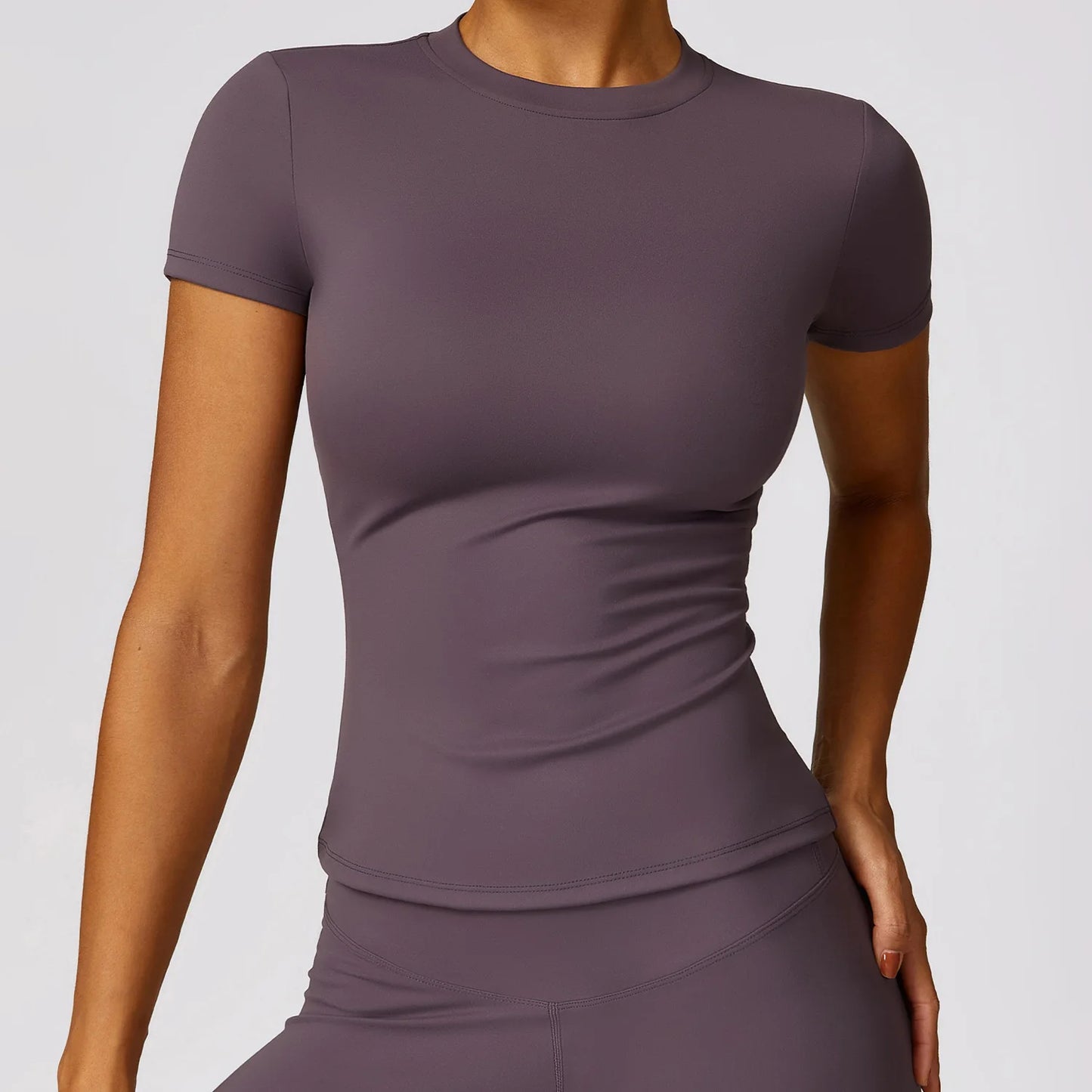 HGC Women's Sports T Shirt Summer Short Sleeve Running  Round Neck Breathable Stretchy GYM Yoga Slim Fitness Active Top Tee