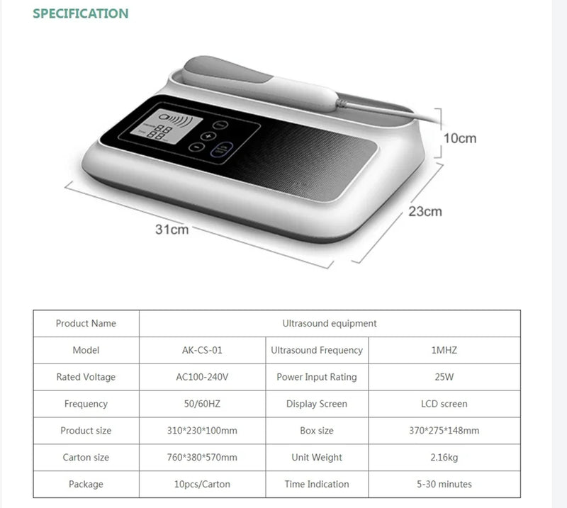 Physiotherapy Therapeutic Ultrasound Device Muscle Pain Relief Ultrasonido Body Massage Health Care Ultrasonic Therapy Machine