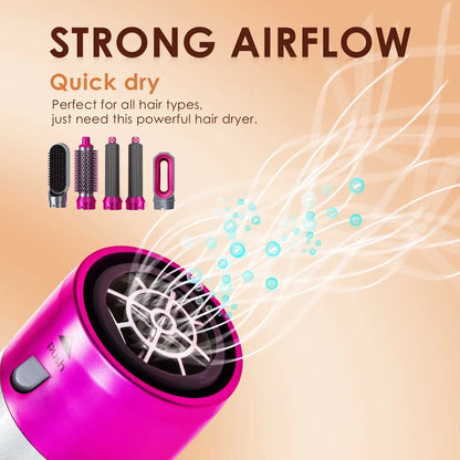 New 5 in 1 Hair Dryer Hot Comb Set Professional Curling Iron Hair Straightener Styling Tool For Airwrap Hair Dryer 2025