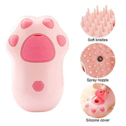 Cat Steam Brush Dog Massage Comb with Electric Water Spray Soft Silicone Pet Grooming Brush for Removing Tangled and Loose Hair