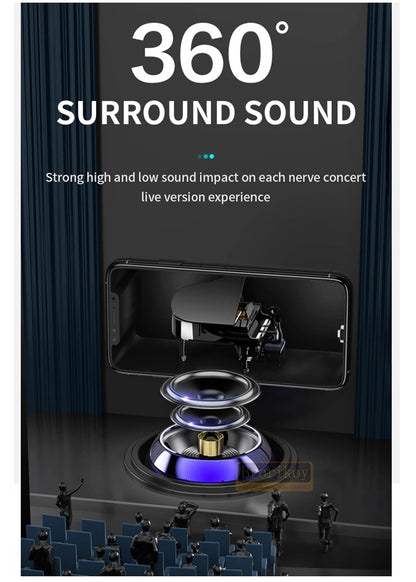 Metal Mini Wireless Bluetooth Speaker Hifi Portable Music Subwoofer Super Bass Stereo Column Mobile Phone Computer Music Player