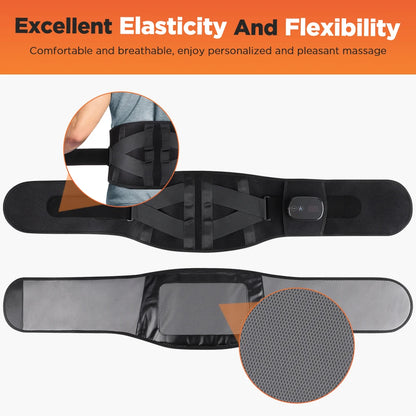 Rechargeable Heated Waist Massager 100 LEDs Red Light Decompression Lumbar Support Belt Blood Circulation Disc Herniation Relief
