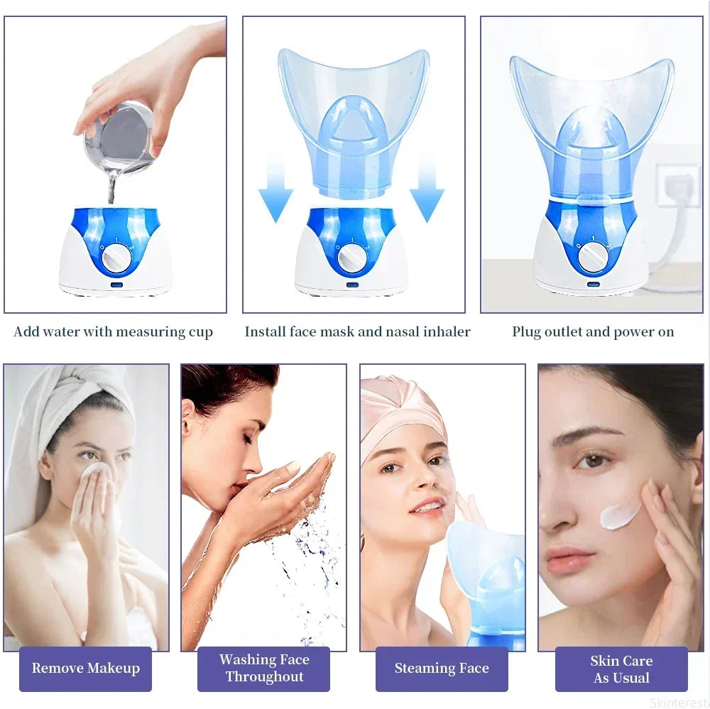 Facial Sauna Home Spa Warm Mist Moisturizing Pore Cleanser Removing Acne Aromatherapy Skin Care Face Steamer