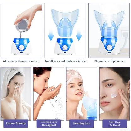 Facial Sauna Home Spa Warm Mist Moisturizing Pore Cleanser Removing Acne Aromatherapy Skin Care Face Steamer