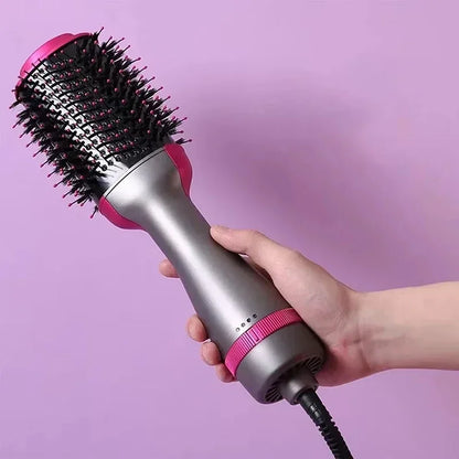 2025 New 3-in-1 Hot Air Comb Fluffy Comb Without Damaging Hair Dry And Wet Roll Straight Dual-Use Negative Ion Styling Comb