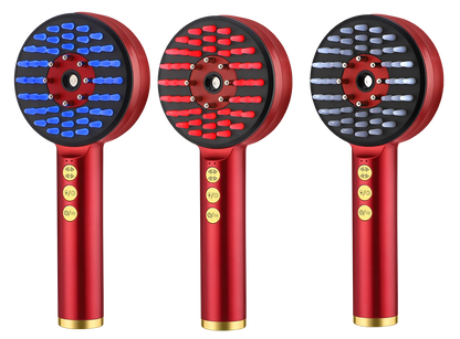 Electric Microcurrent Spray Massage Comb Red Blue LED Hair Follicle Comb Scalp Nano Atomized Head Massager Hair Growth Anti Loss