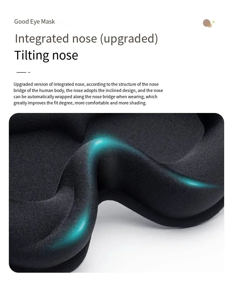 3D Sleep Mask Blindfold Sleeping Aid Eye Mask Soft Memory Foam Face Mask Eyeshade 99% Blockout Light Slaapmasker Eye Cover Patch