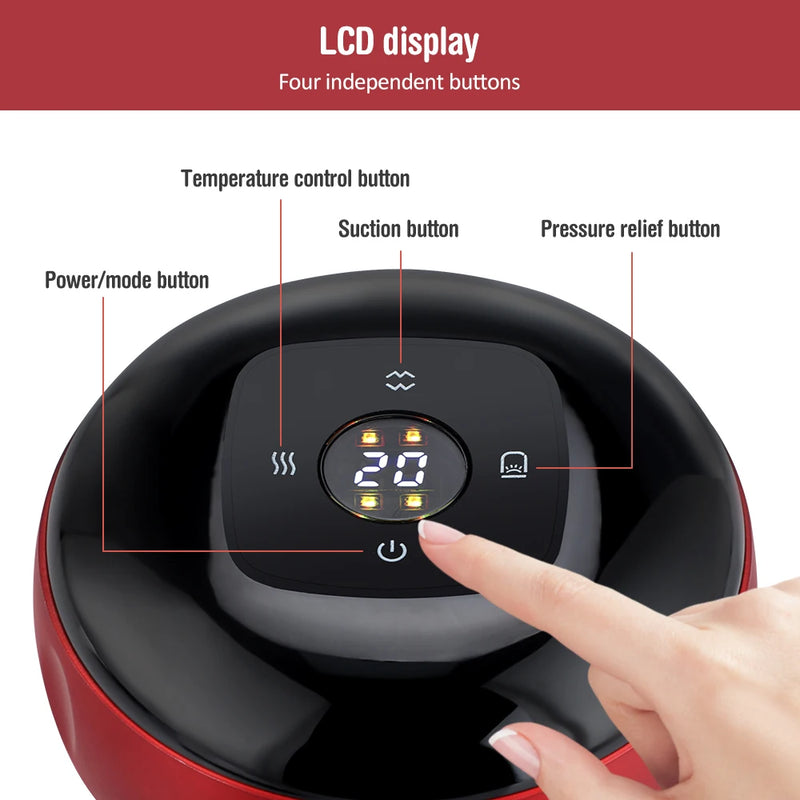 Smart Vacuum Suction Cup Cupping Therapy Massage Jars Anti-Cellulite Massager Body Cups Rechargeable Fat Burning Slimming Device