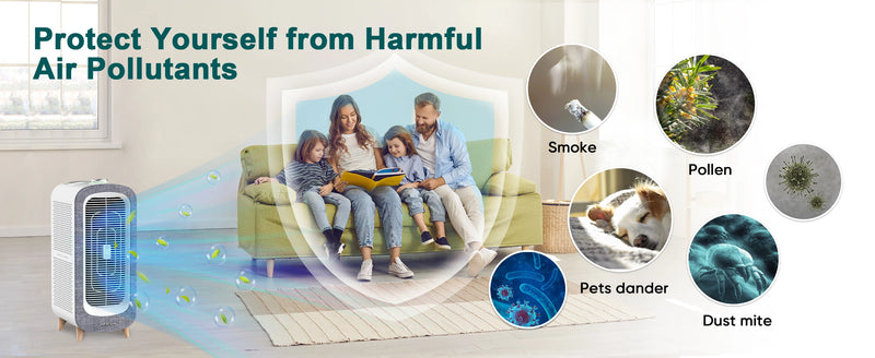 Jafända Air Purifier – 4× HEPA Filters, Covers 2105 Sq Ft, Smoke & Odor Removal