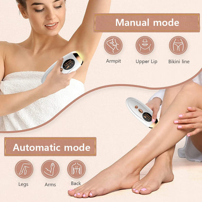 Portable IPL Laser Epilator 999999 Flashes - Painless, Permanent Hair Removal for Women’s Body and Bikini Line