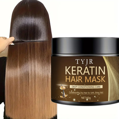 Keratine Magical Hair Mask Protein Straighten Repair Dry Frizzy Damaged Cream Pro Soft Smooth Shiny Deep Moisturizing Care 60g