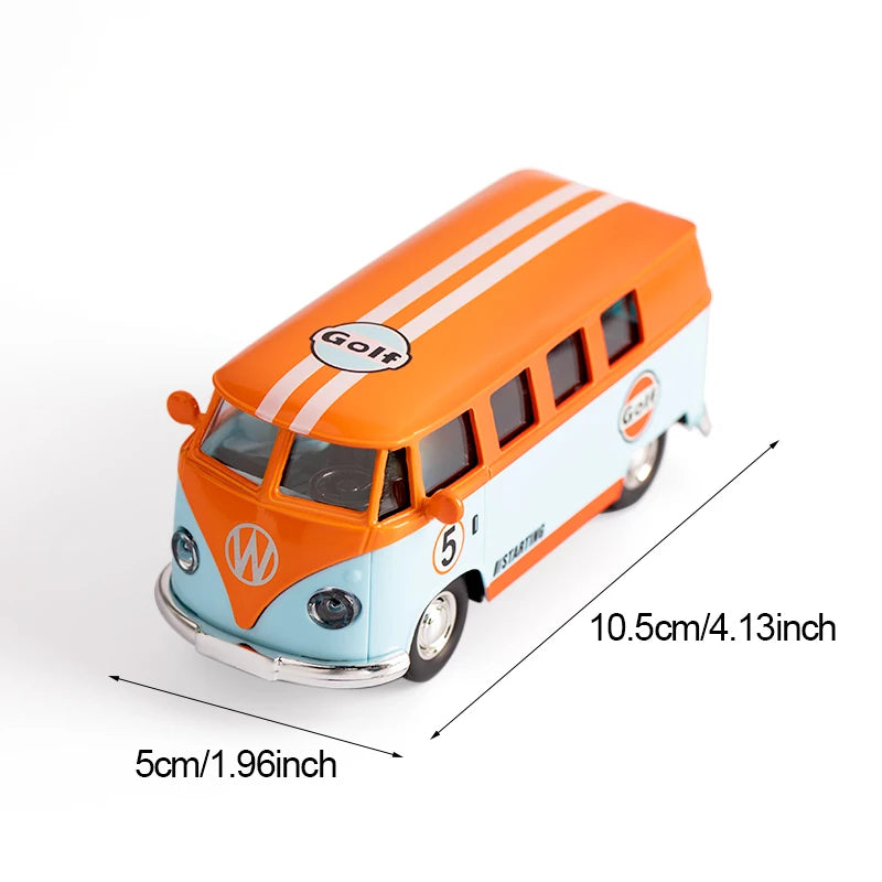 1:36  Bus Transporter Van Gulf Blue Alloy Diecast Model for Volkswagen T1 Samba Toy
