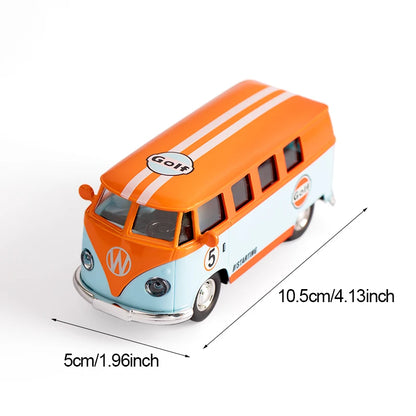 1:36  Bus Transporter Van Gulf Blue Alloy Diecast Model for Volkswagen T1 Samba Toy