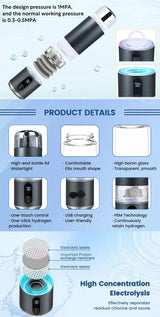 8000PPB Hydrogen Alkaline Drink Water Filter Hydrogen Ionized Water Machine Cup Hydrogen Generator Portable Water Ionizer Health