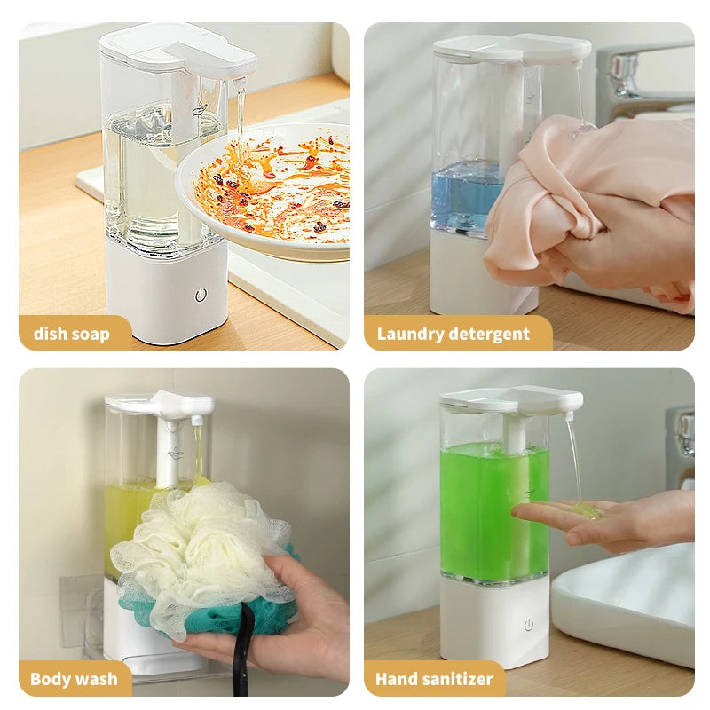 550ml Automatic Liquid Soap Dispensers Recharge Sensor Hand Sanitizer Machine for Kitchen Bathroom Shampoo Shower Gel Detergent