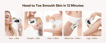 Permanent Laser Hair Removal Device Results in 4 Weeks Painless IPL Epilator 9 Levels 999900 Flashes Home Whole Body Treatment