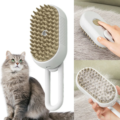 Cat Steam Brush Dog Massage Comb with Electric Water Spray Soft Silicone Pet Grooming Brush for Removing Tangled and Loose Hair