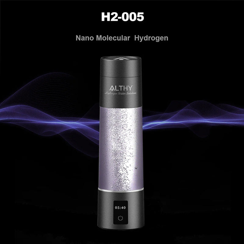 ALTHY Nano Molecular Hydrogen Generator – glowing hydrogen bubbles in H2-005 model
