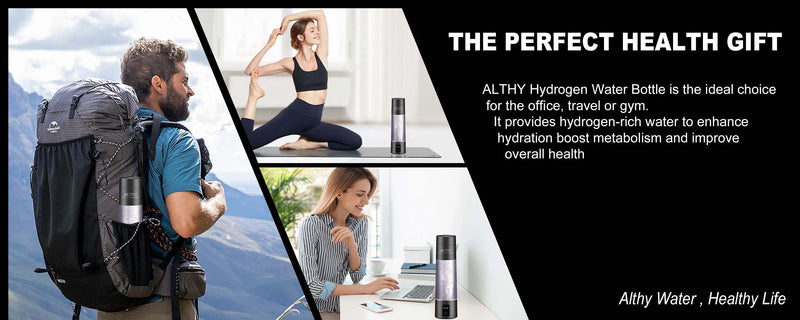 ALTHY hydrogen bottle for travel, gym, and work – gift idea for hydration and wellness