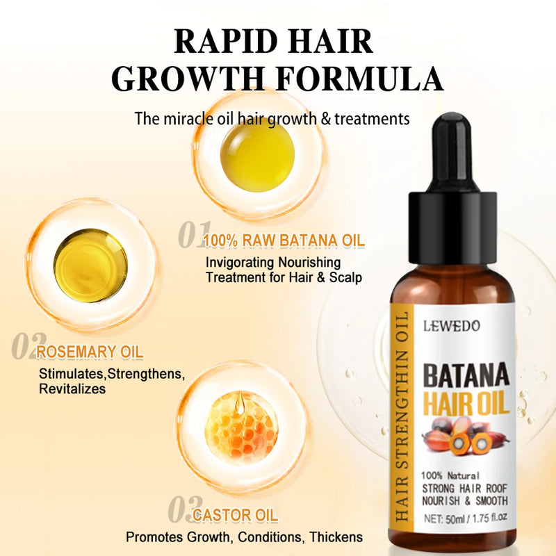 Batana hair oil with rosemary and castor oil for rapid hair growth and nourishment