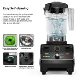 Self-cleaning demo with water vortex plus metal drive gear and safety interlock