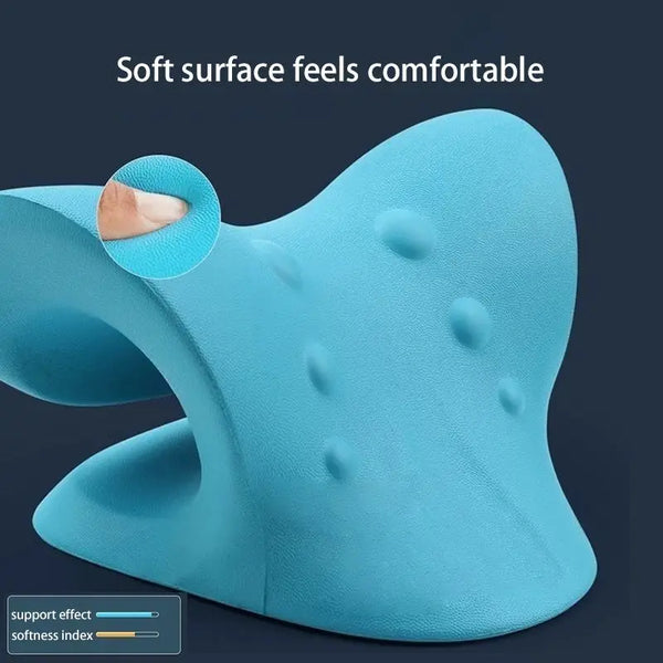  Soft surface of ergonomic cervical spine massager with raised acupoint nodes for comfort