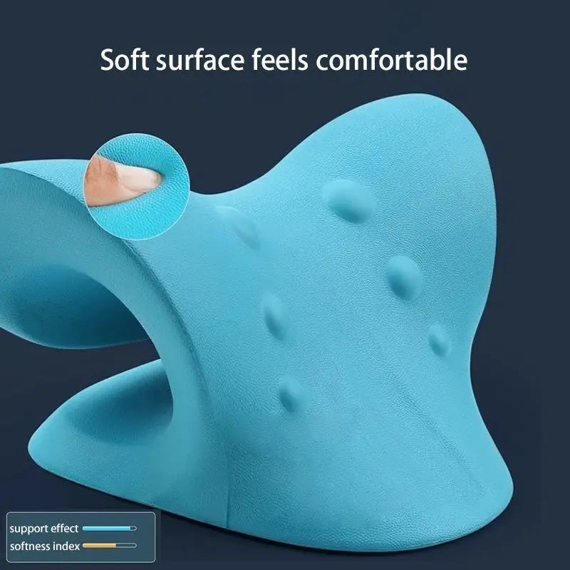  Soft surface of ergonomic cervical spine massager with raised acupoint nodes for comfort