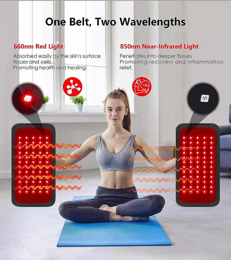 660nm red and 850nm near-infrared light therapy belt targeting arm muscles