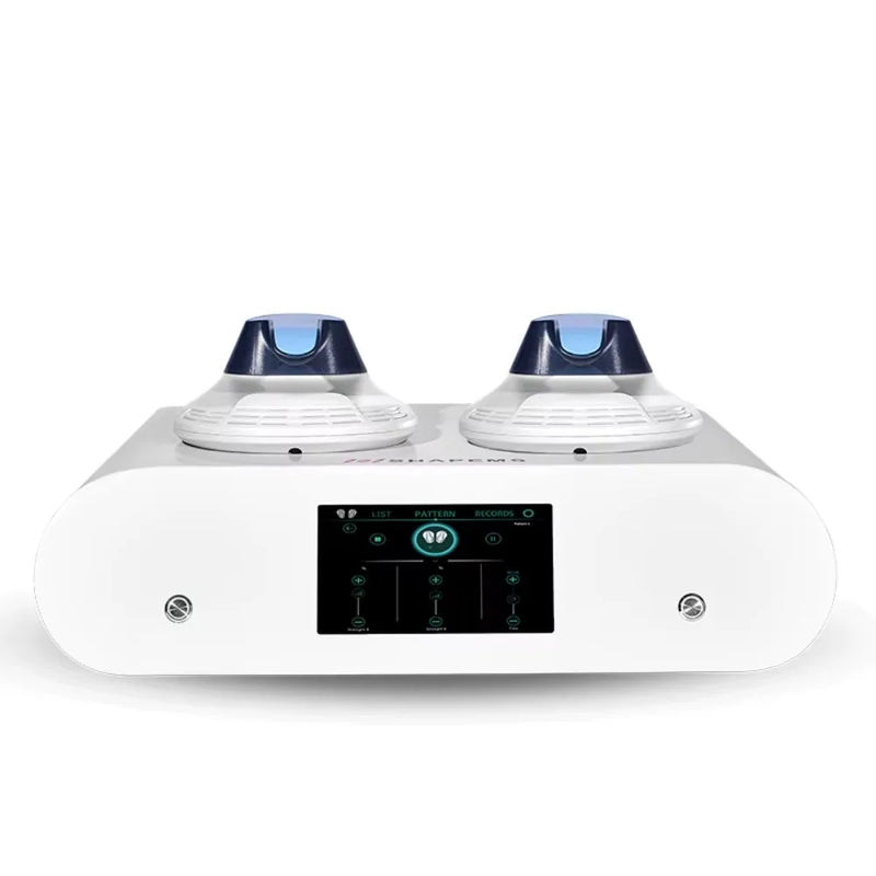  Portable EMS muscle stimulator slimming machine with touch control panel.