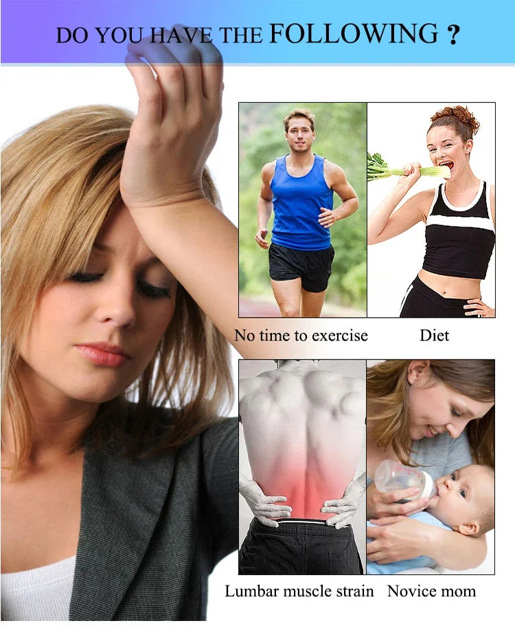  EMS sculpting machine ideal for people with no time to exercise, muscle strain, postpartum recovery, or dieting.