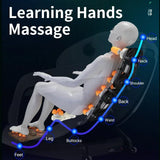  Body mapping of full-body massage chair showing spine-aligned roller path