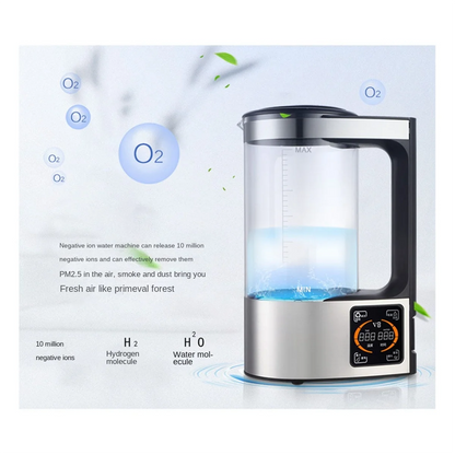 Hydrogen water maker with negative ion generator and O2 release – fresh, clean water with ion tech