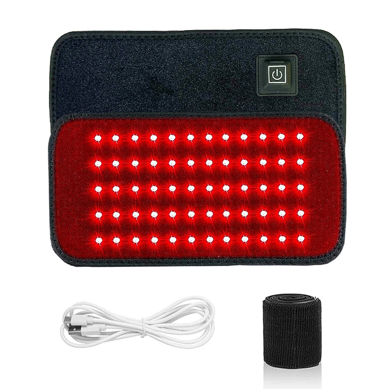  Red LED belt therapy pad with USB cable and elastic band, no wall adapter